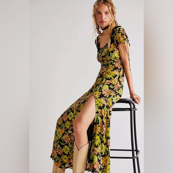 Free people Pippa Floral lace Midi  Dress M - Picture 9 of 14